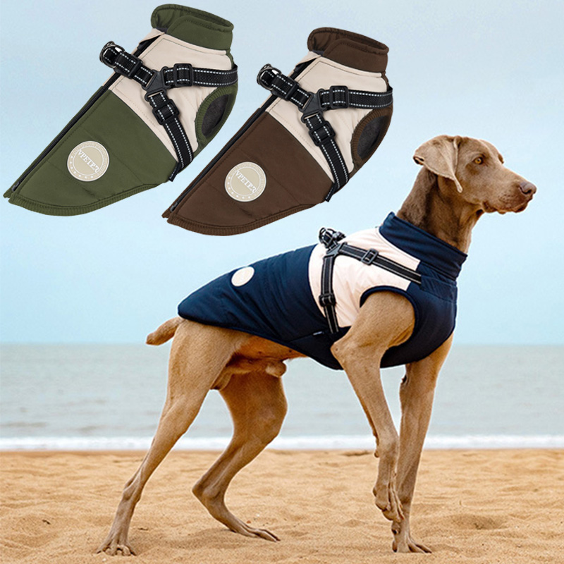 Winter Clothing Line - Warm Dog Vest With Built-in Harness