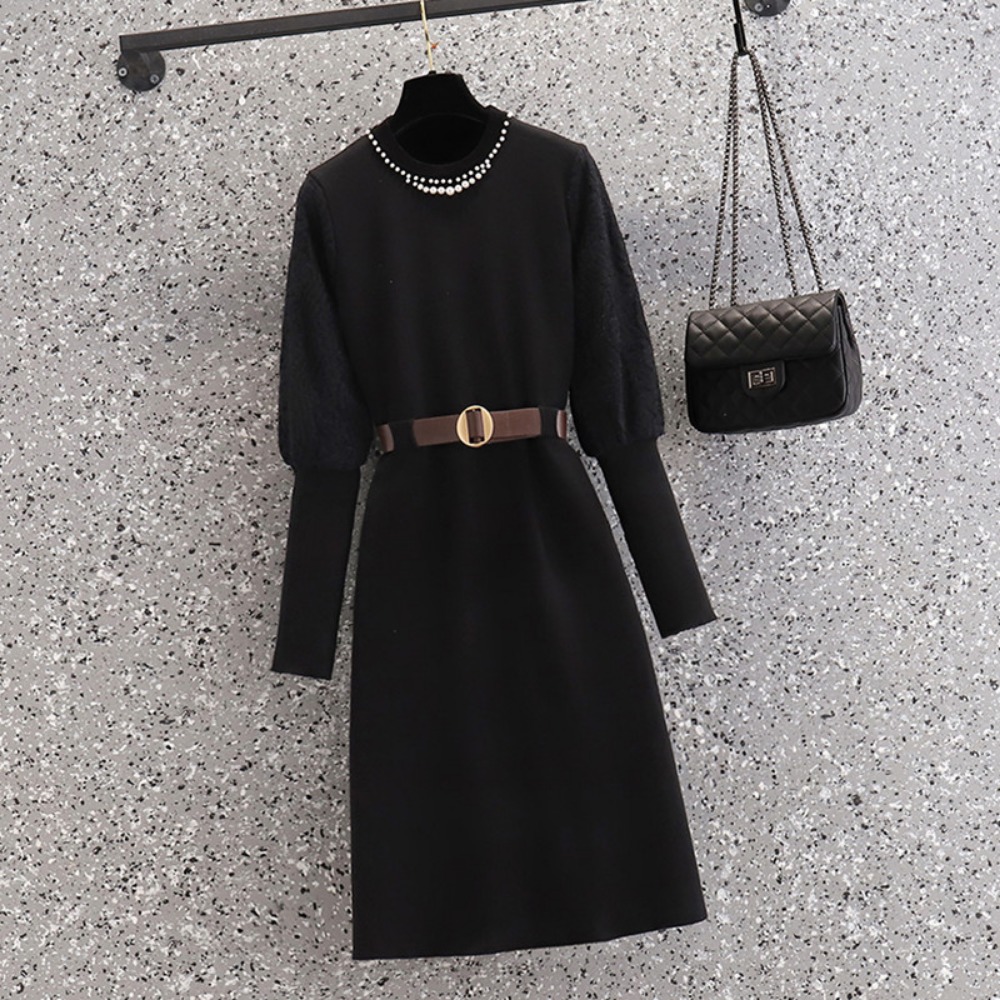 Winter Clothing Line - casual Elegant Beading Knit Spliced autumn