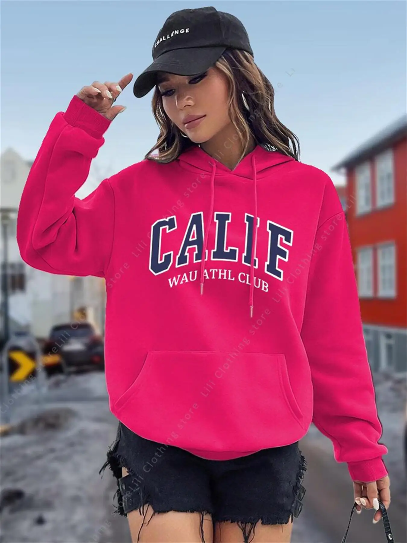 Winter Clothing Drawing - Women's Hoodies Y2K Kozy Fleece CALIF