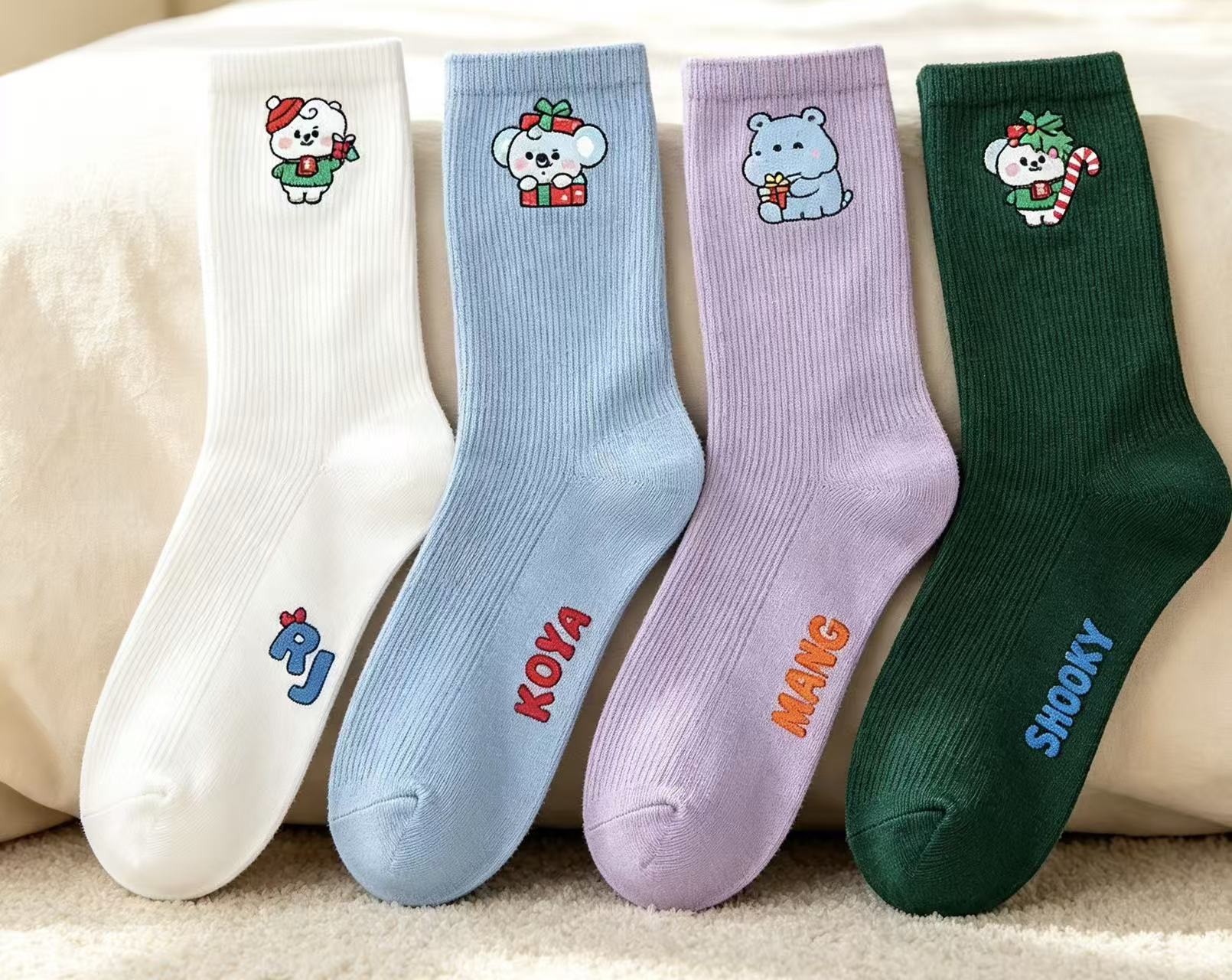 Winter Clothing Line - BT21 Socks Christmas Series Candy Color