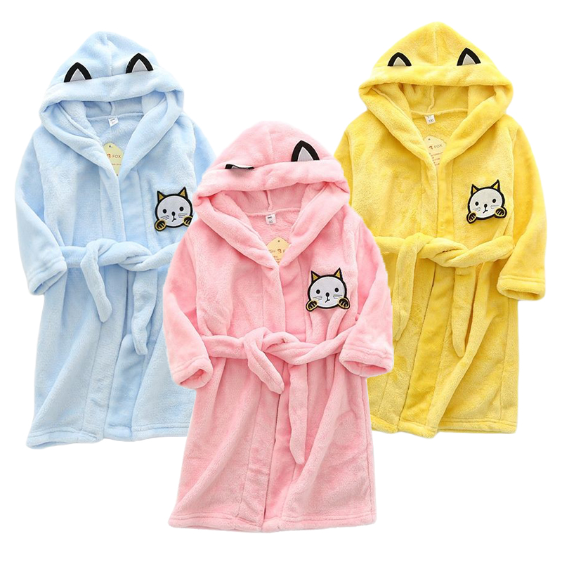 Kids Cartoon Cat Robes New Win - Winter Clothing Baby Girl 评论和价格