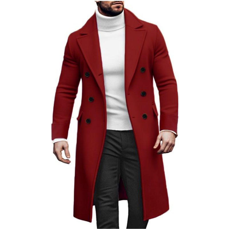 Men Long Double-breasted Coat  - Winter Clothing Types 评论和价格