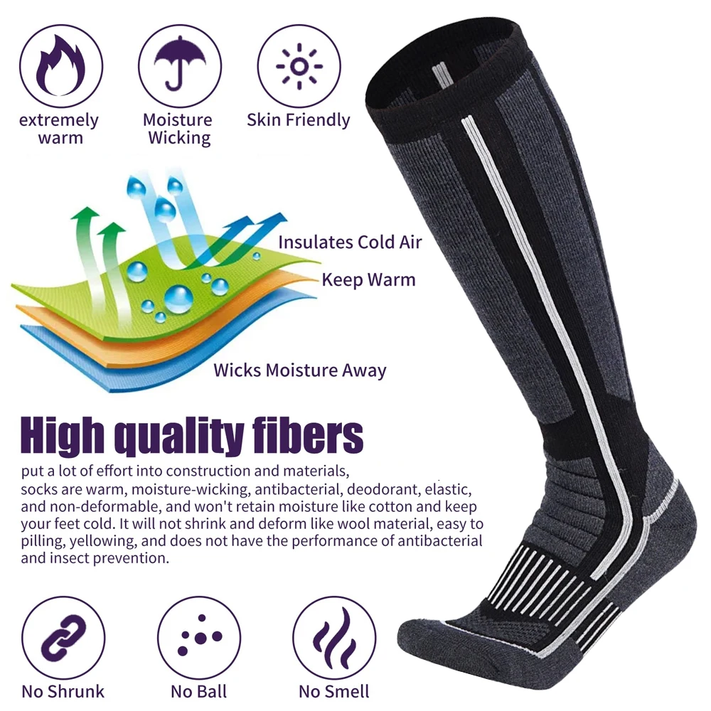 XQQMXX 1Pair Ski Socks Skiing  - Thermal Sock Merino 评论和价格
