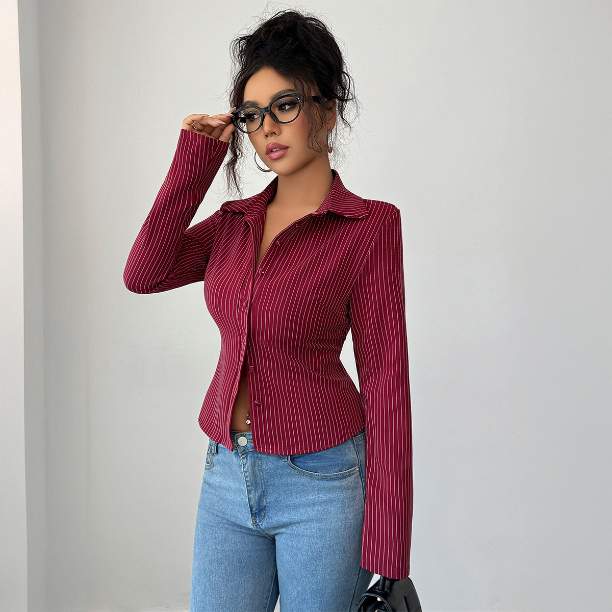 Casual High-grade Striped Long - Winter Clothing Types 评论和价格