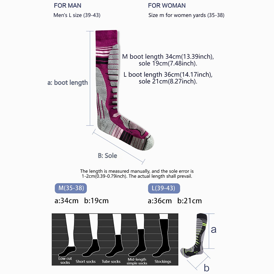 GTUBIKE Merino Wool Ski Socks, - Thermal Sock Merino 评论和价格