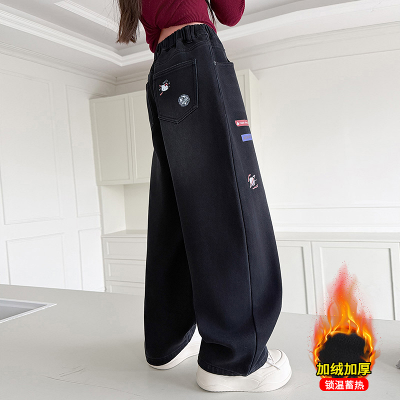 Autumn Girls' Jeans Cartoon Em - Winter Clothing Drawing 评论和价格