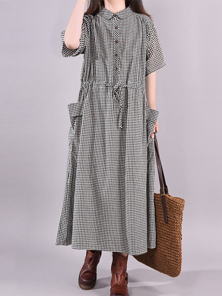 Fashion Vintage Dress Plaid Dr - Winter Clothing Drawing 评论和价格