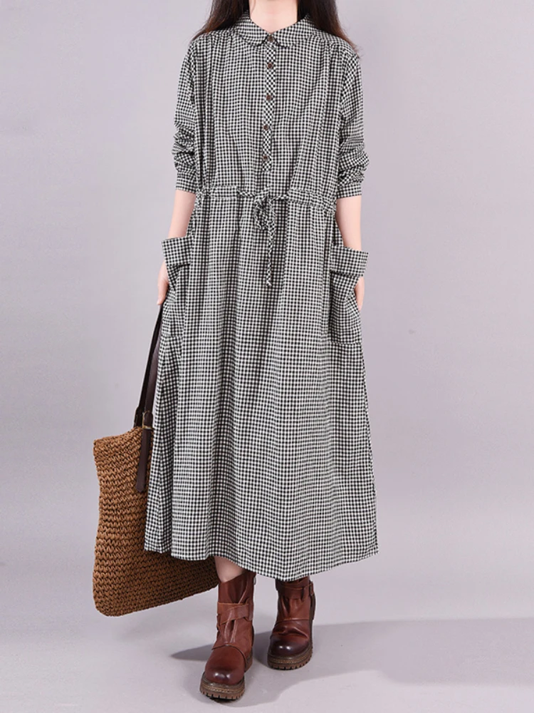 Fashion Vintage Dress Plaid Dr - Winter Clothing Drawing 评论和价格