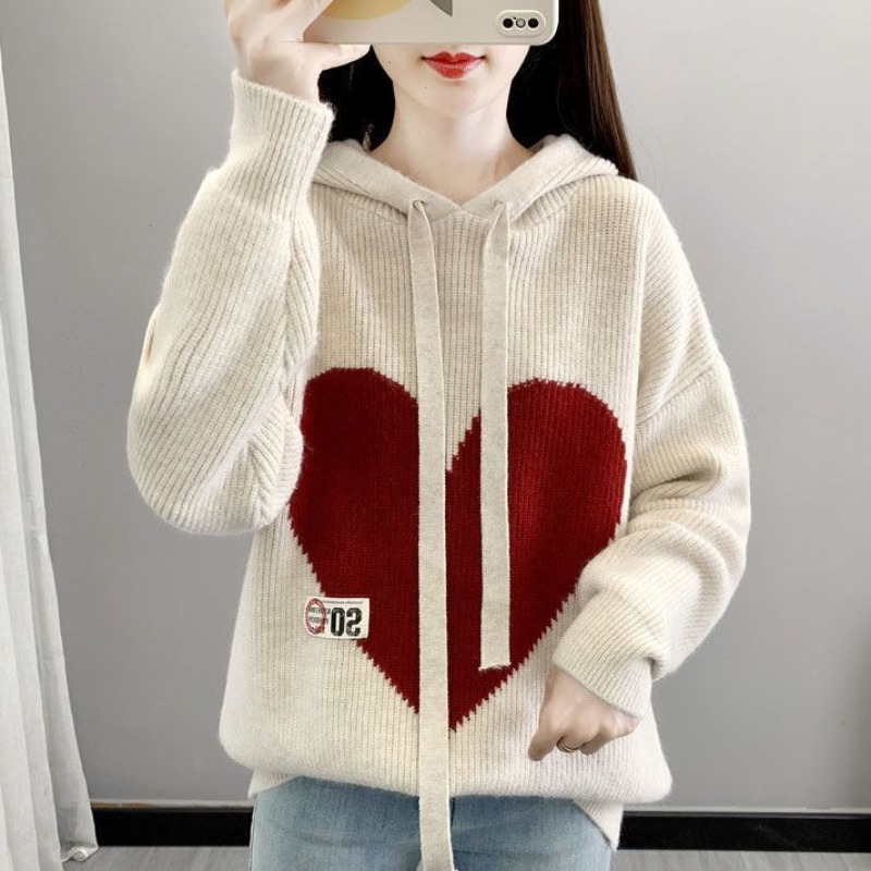 Beige Women's Hoodies Sweatshi - Winter Clothing Drawing 评论和价格