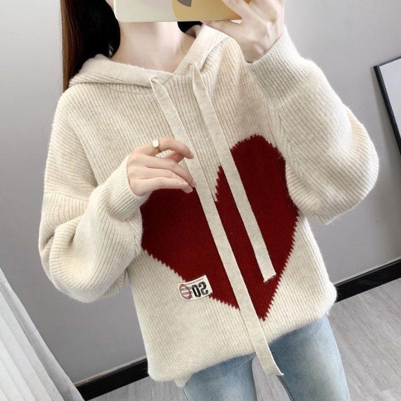 Beige Women's Hoodies Sweatshi - Winter Clothing Drawing 评论和价格