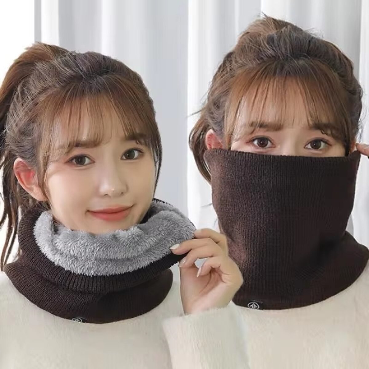 Solid Winter Plush Muffler Woo - Neck Gaiter Fleece 评论和价格